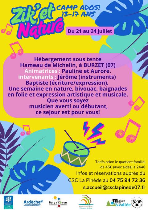 Affiche camp musique 2025 2
