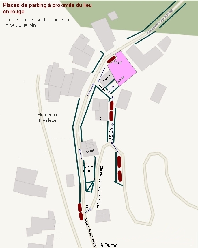 Plan et places Parking La Valette 1