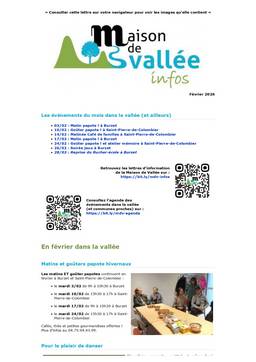 Lettre dinfos Maison de Vallée Février 2026 version papier Maison de Vallée 1 page 0001
