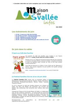 Lettre dinfos Maison de Vallée Juin 2023 version papier Maison de Vallée 1 page 0001