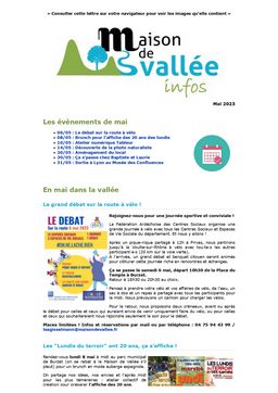 Lettre dinfos Maison de Vallée Mai 2023 version papier Maison de Vallée 1 page 0001