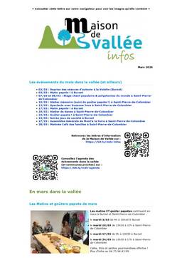 Lettre dinfos Maison de Vallée Mars 2026 version papier Maison de Vallée 1 page 0001