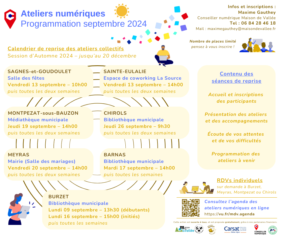Programme des ateliers numériques - Maison de Vallée